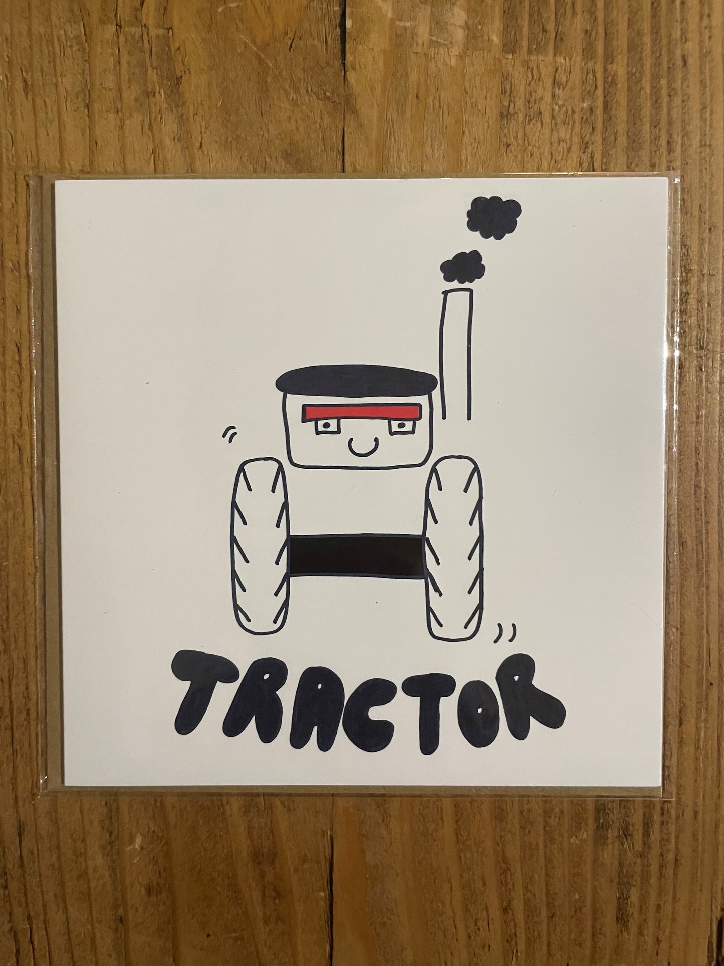 Cartoon Tractor - Greeting Card