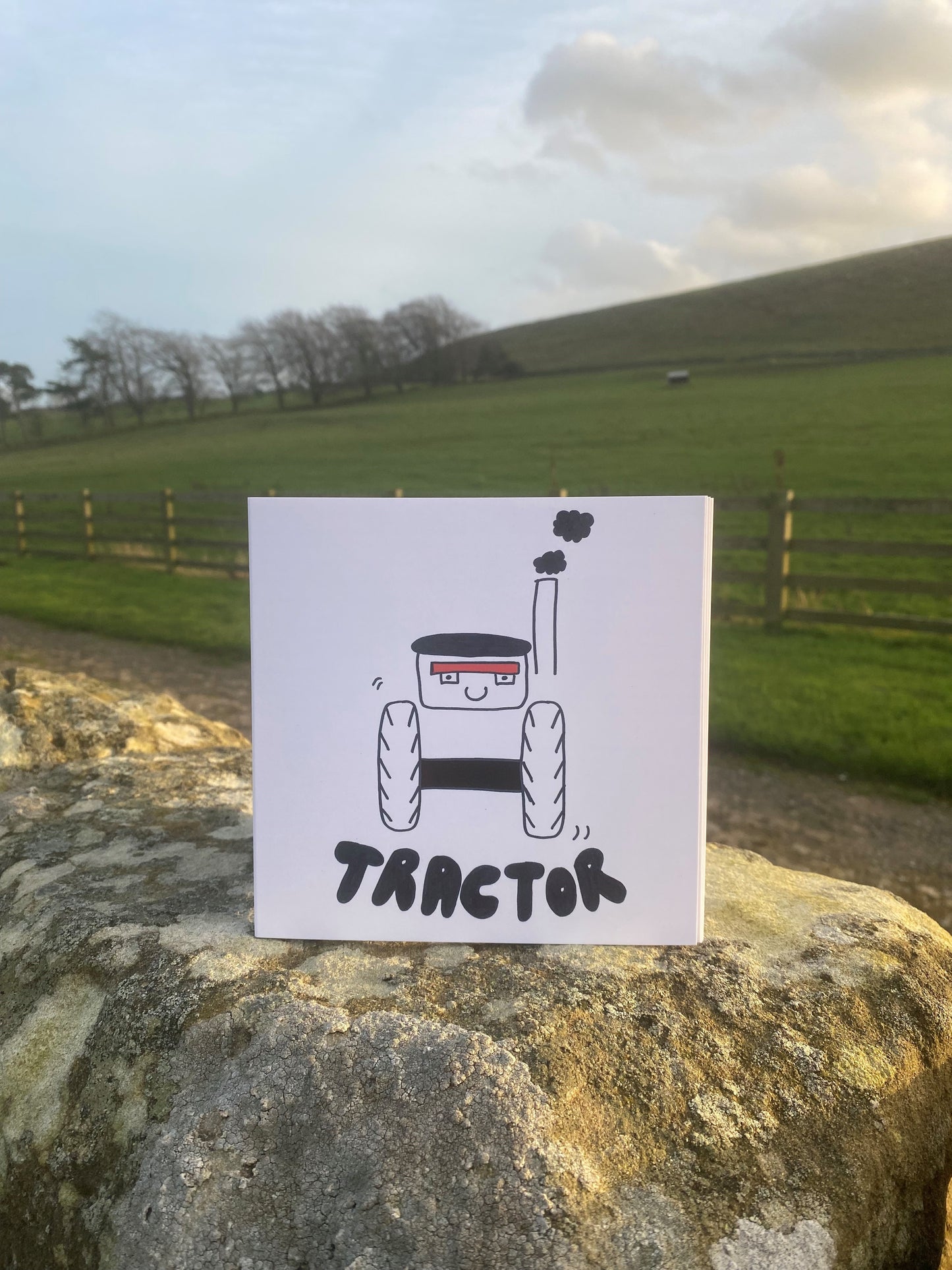 Cartoon Tractor - Greeting Card